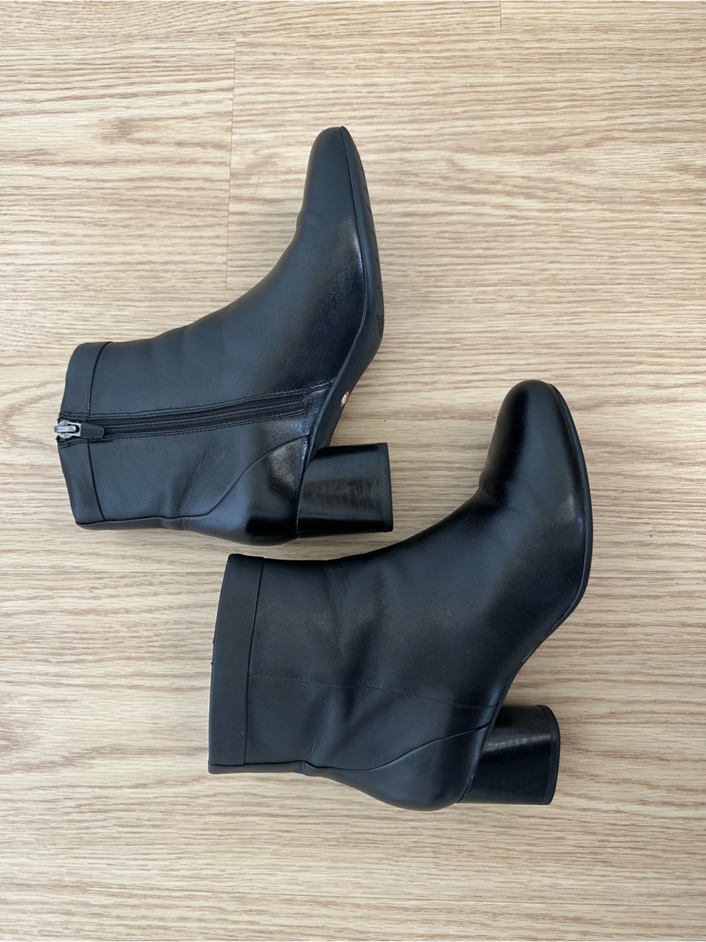 Clark’s Black Leather Ankle Boots with Block Heel